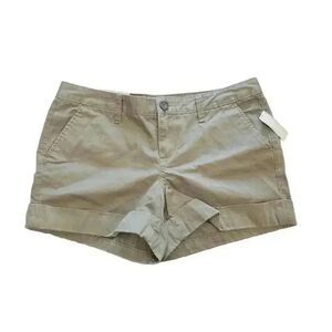 Old Navy Women's Khaki Green Cotton Low Rise Cuffed Shorts NEW